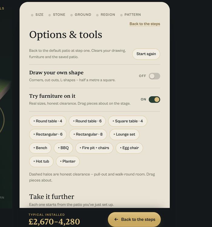 The Estimatey patio toolkit
